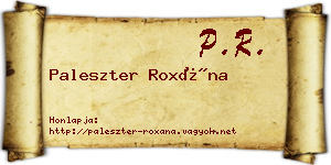 Paleszter Roxána névjegykártya